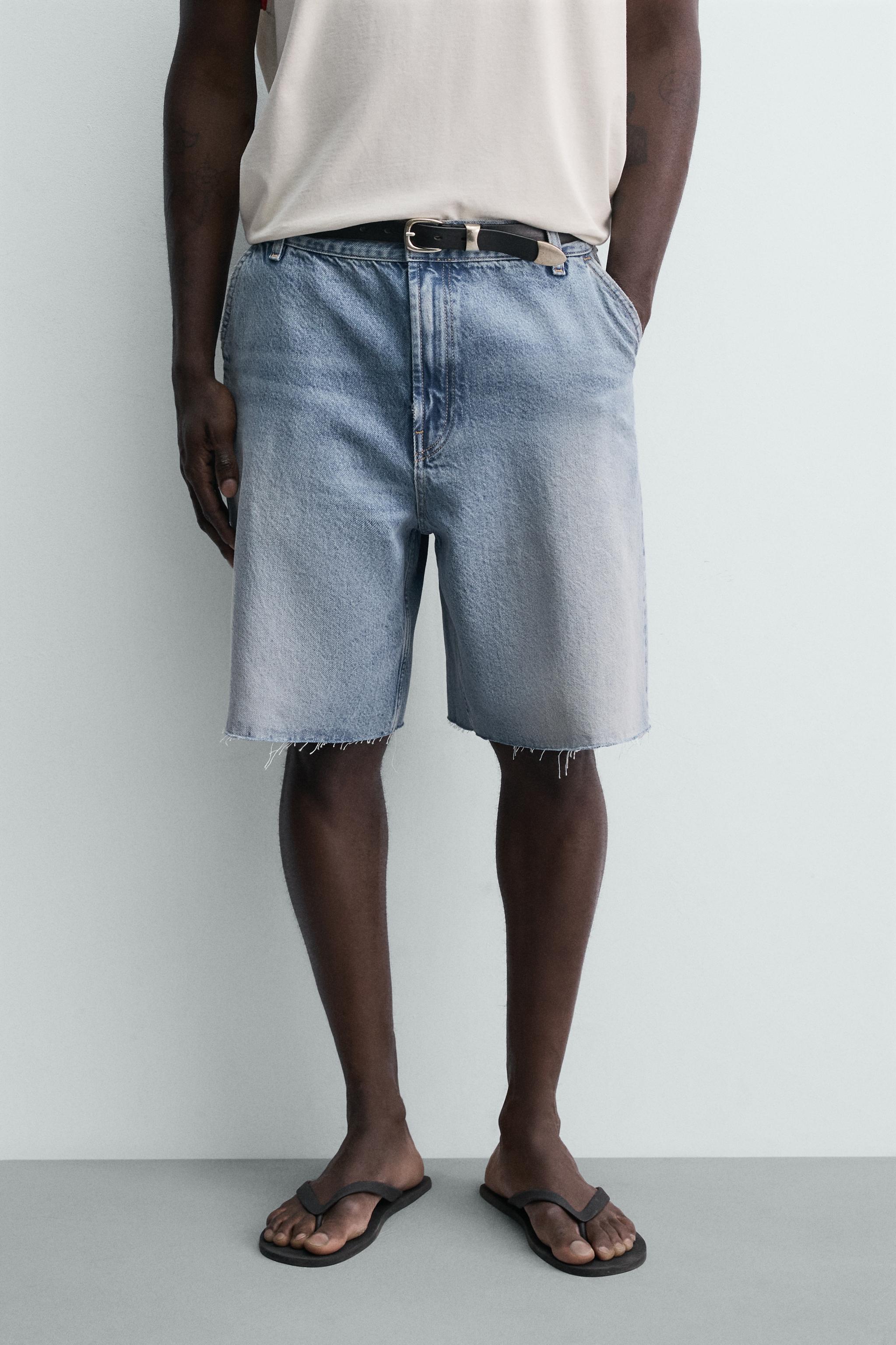 RELAXED FIT CHINO DENIM SHORTS